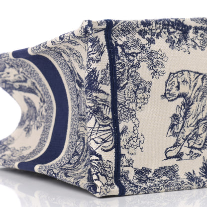 Christian Dior Canvas Embroidered Medium Dioriviera Toile De Jouy Book Tote Blue 9 of 12