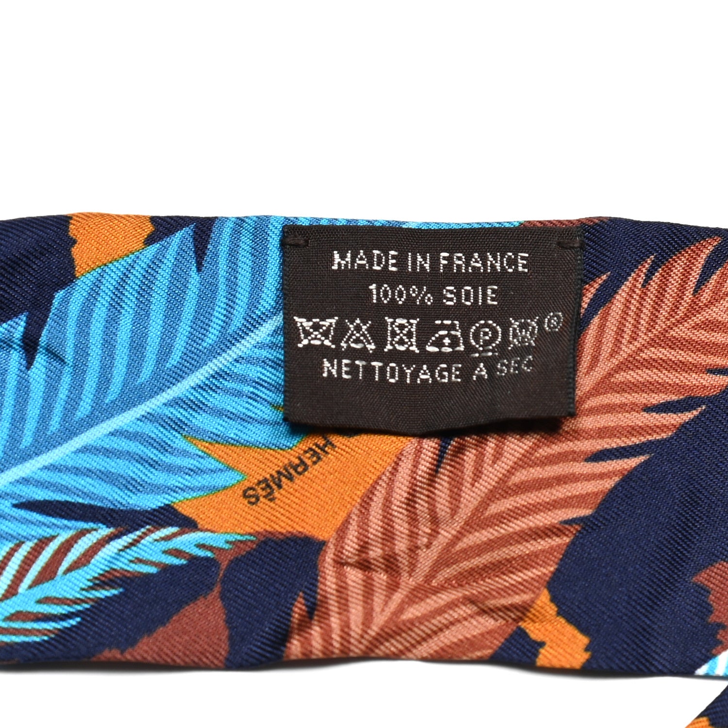 Hermes Silk Jaguar Quetzal Twilly Brun Bleu Orange 3 of 4
