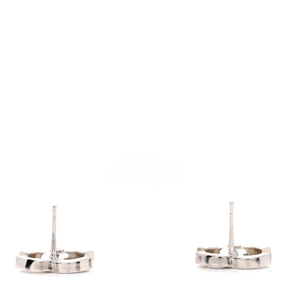 Chanel Crystal CC Earrings Silver Black 3 of 4
