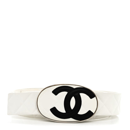 Chanel Lambskin Quilted CC Belt 80 32 White 1 of 10