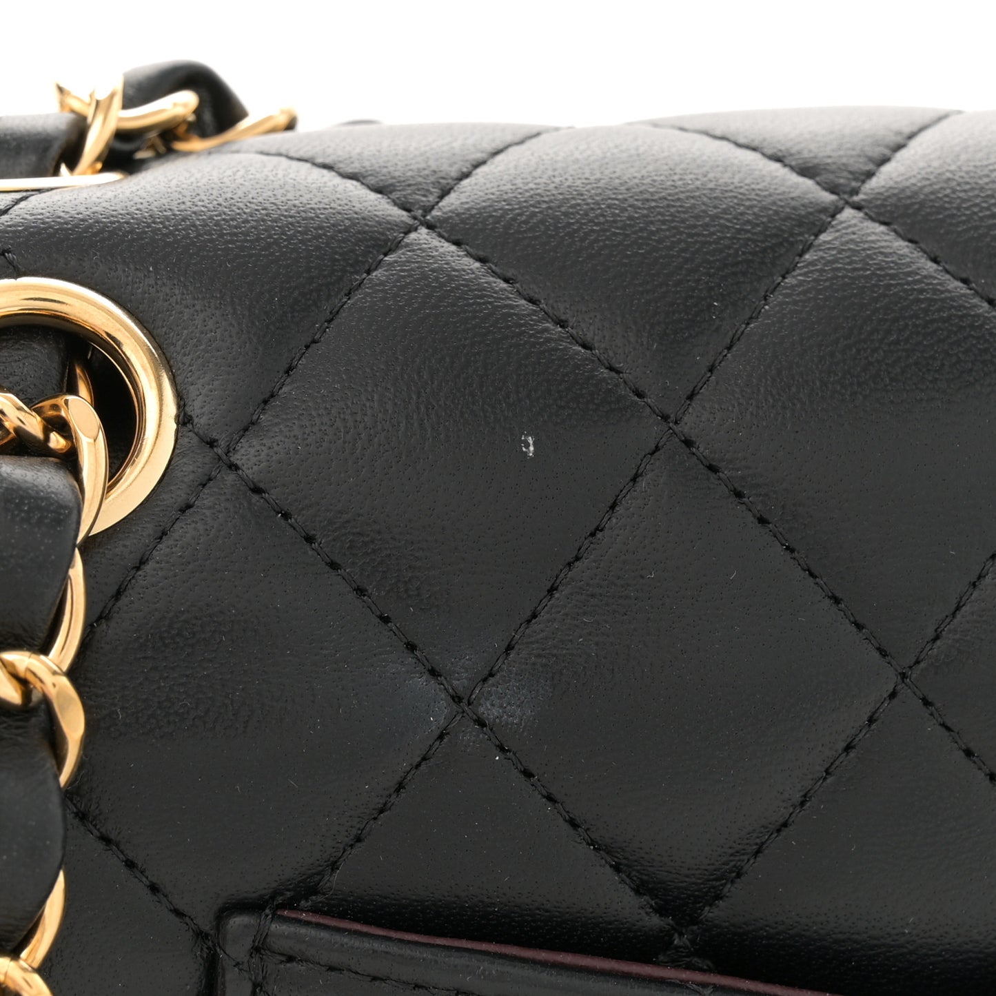 Lambskin Quilted Medium Double Flap Black