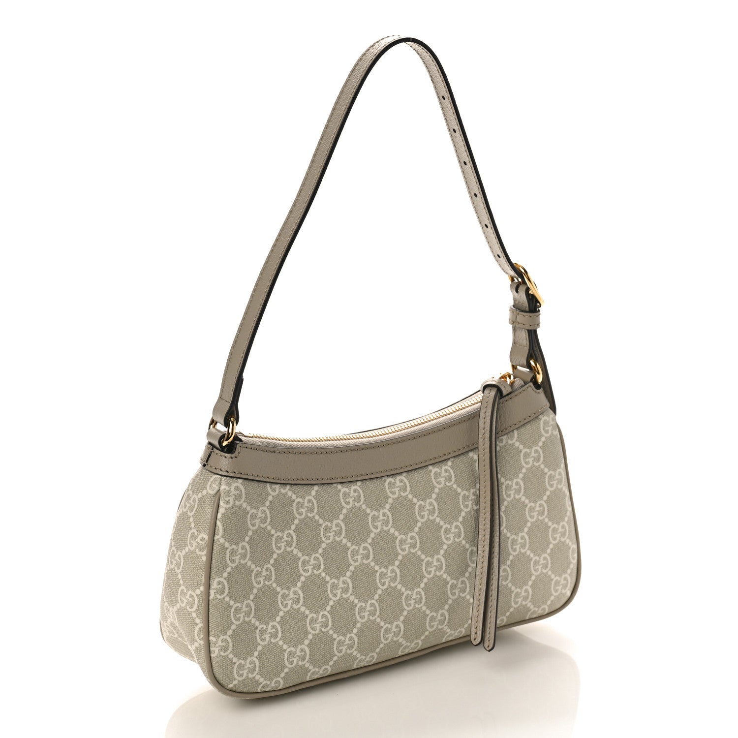 Gucci GG Supreme Monogram Textured Dollar Calfskin Small Ophidia Hobo Beige Mystic White Oatmeal 2 of 8