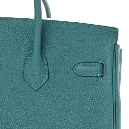Hermes Togo Verso Birkin 25 Vert Bosphore Bleu Ocean 9 of 32