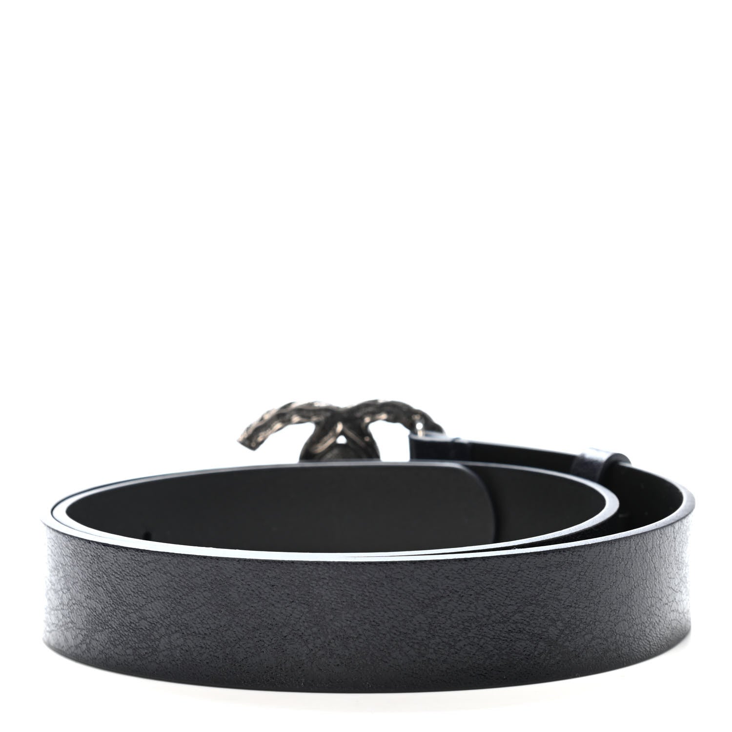 Chanel Glazed Calfskin CC Belt 80 32 Navy Blue 2 of 4