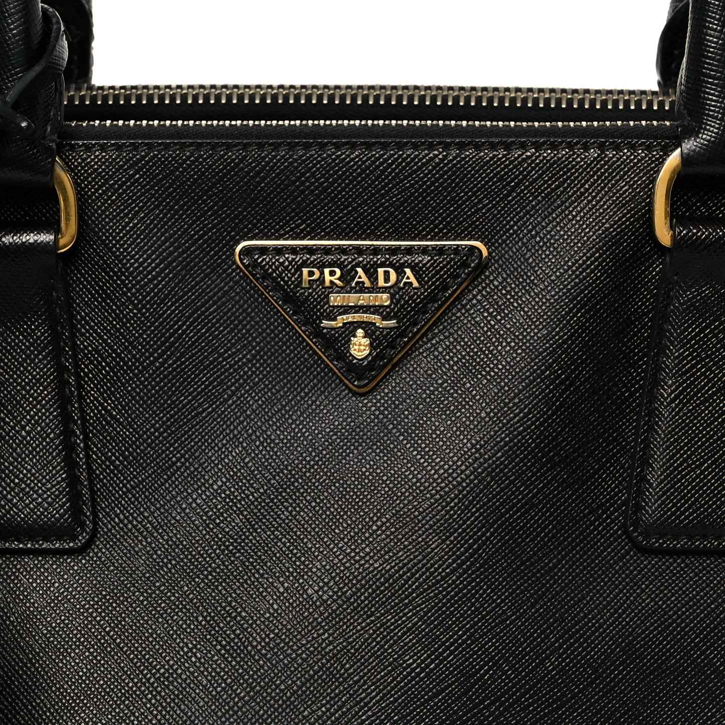 Saffiano Medium Galleria Double Zip Tote Black