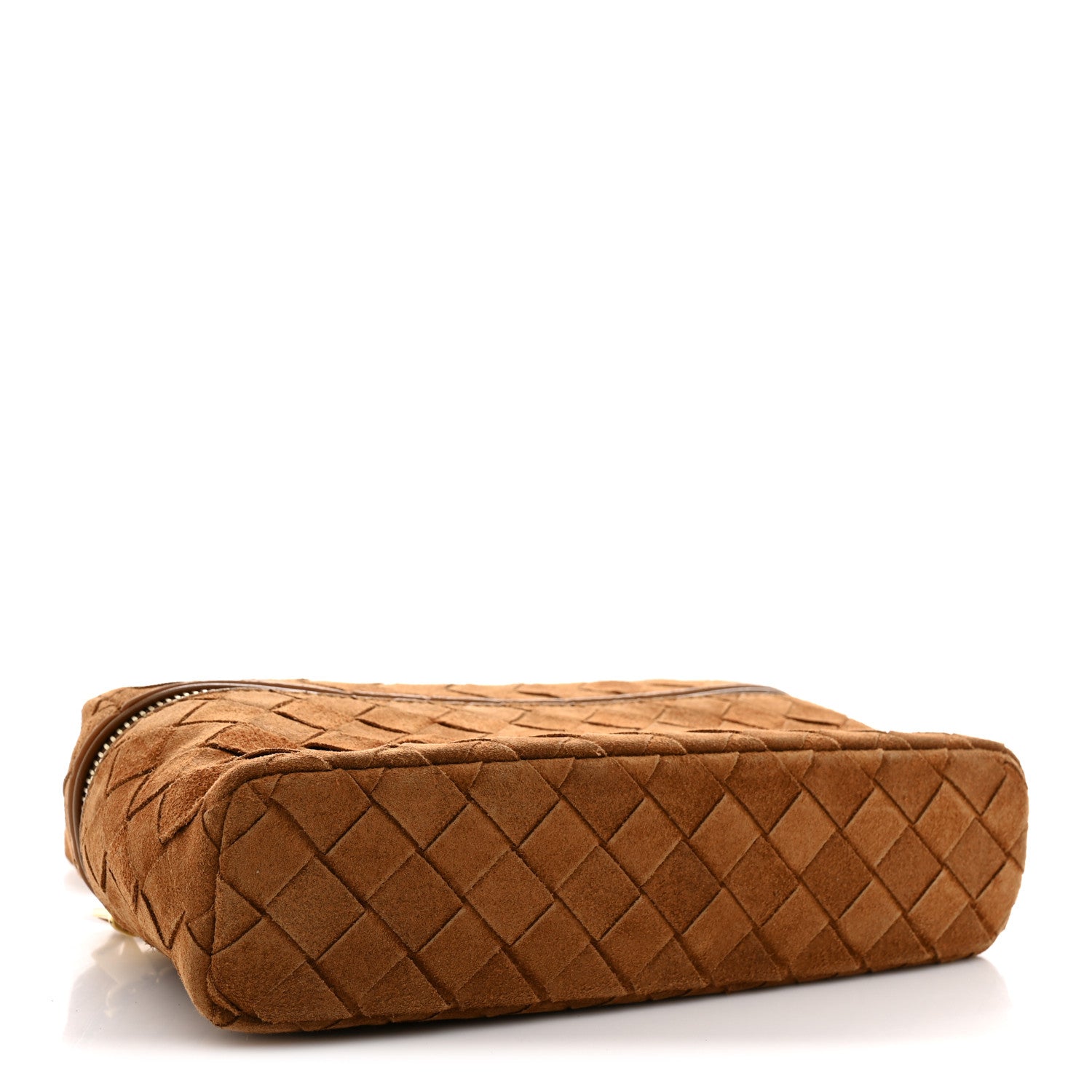 Bottega Veneta Suede Intrecciato Bang Bang Vanity Case Amber 4 of 10