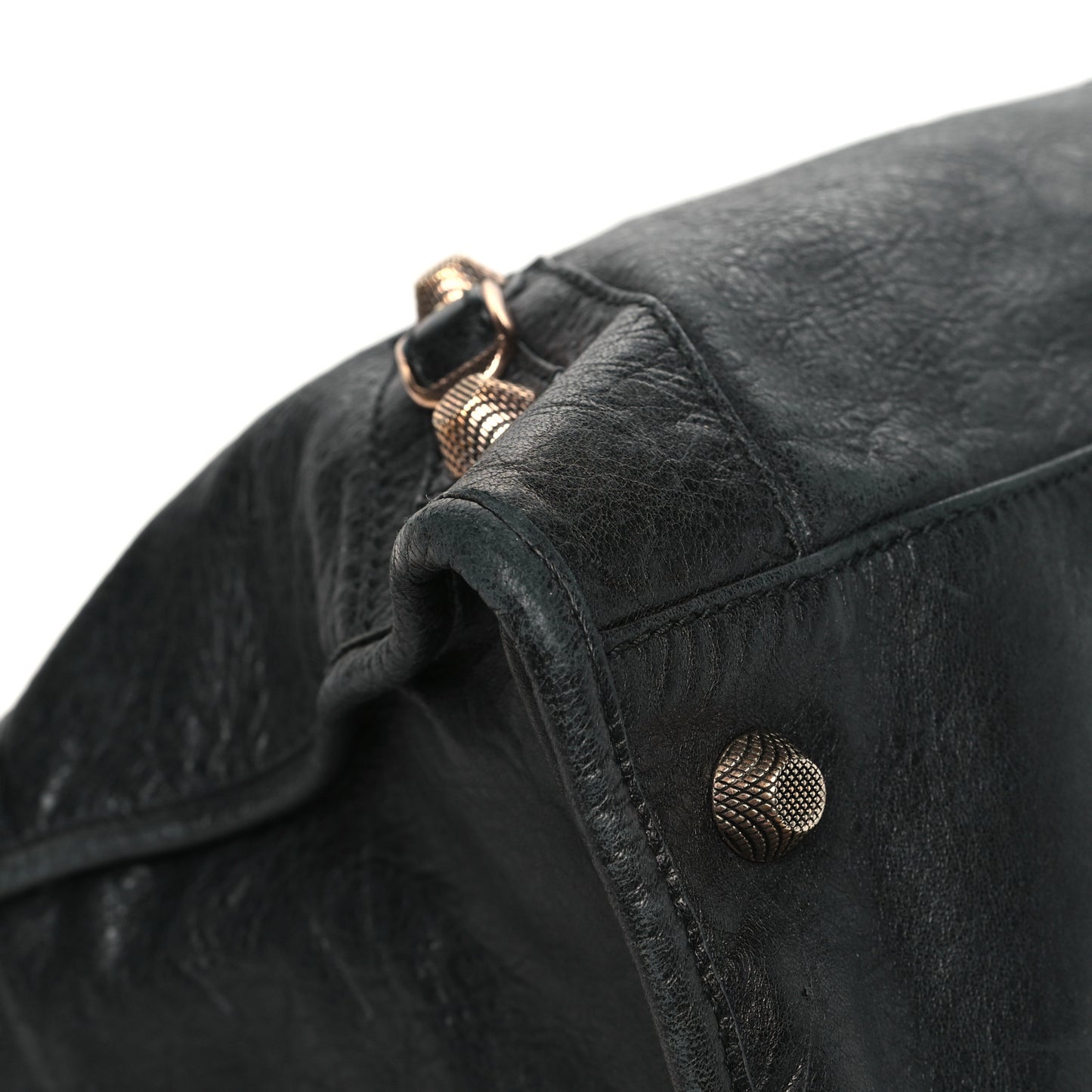 Agneau Giant 12 Rose Gold Hardware Weekender Black