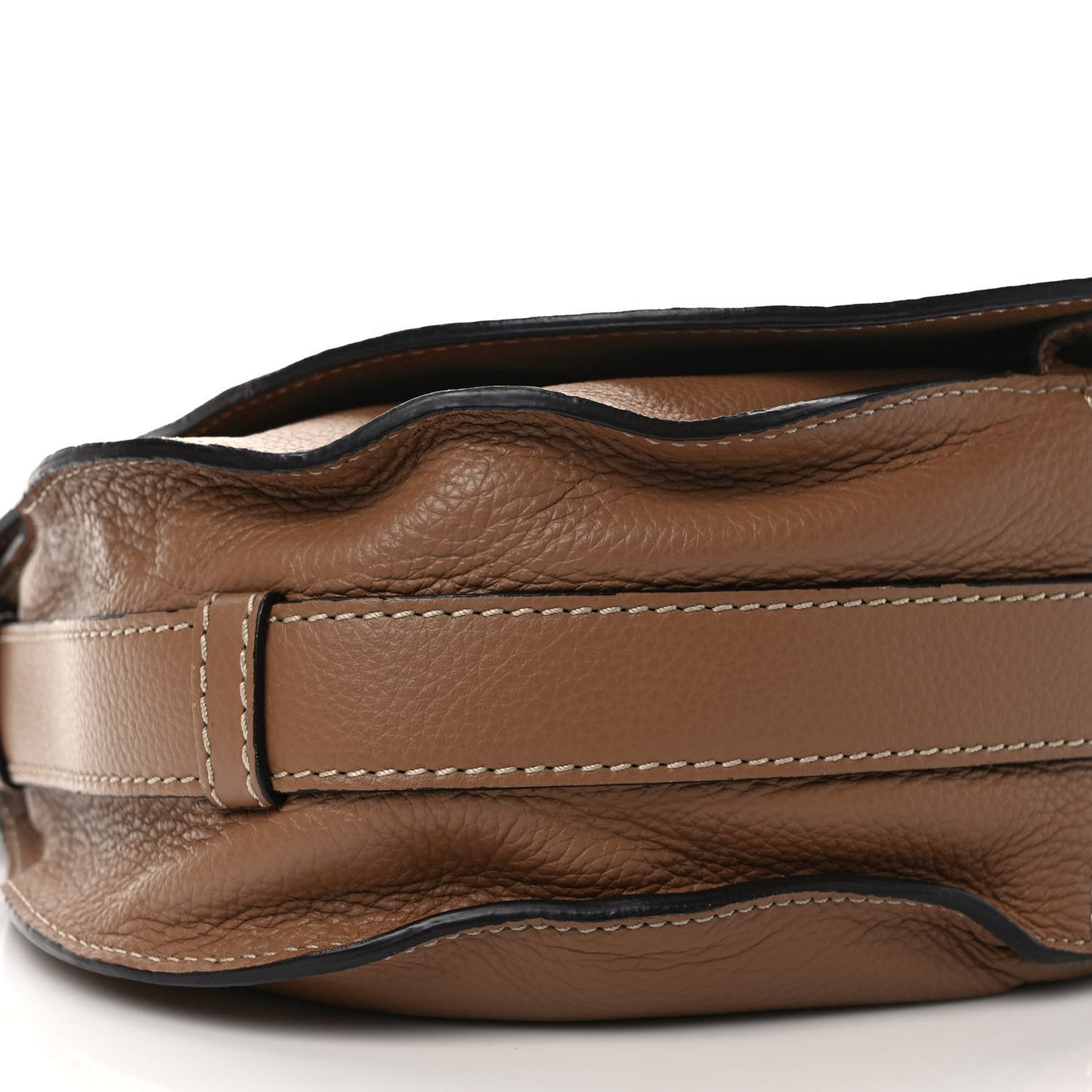 Calfskin Medium Marcie Round Crossbody Bag Nut