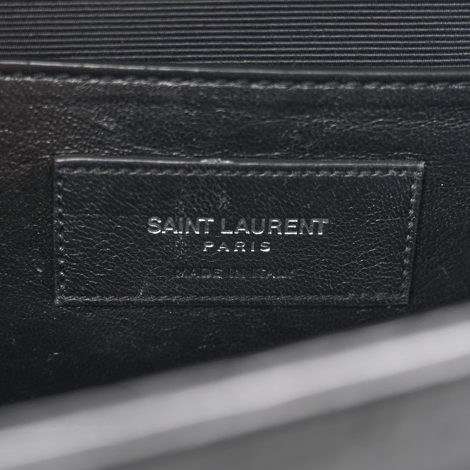 Saint Laurent Calfskin Crocodile Embossed Medium Classic Monogram Kate Tassel Satchel Black 6 of 13