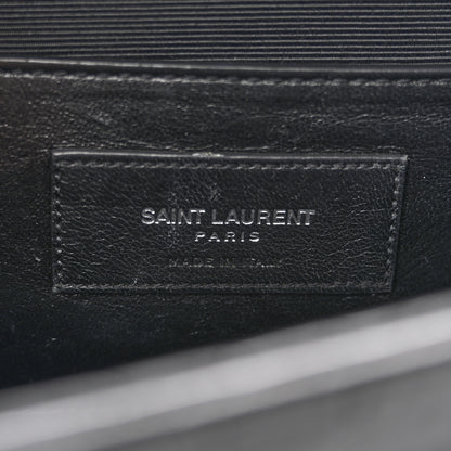 Saint Laurent Calfskin Crocodile Embossed Medium Classic Monogram Kate Tassel Satchel Black 6 of 13