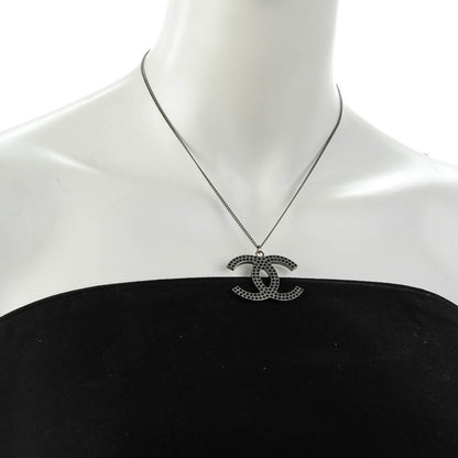 Chanel Crystal Large CC Necklace Dark Silver 2 of 4