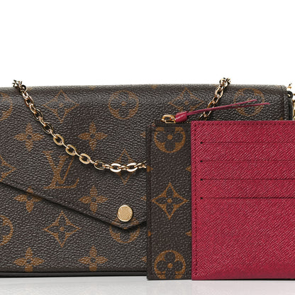 Louis Vuitton Monogram Pochette Felicie Chain Wallet Fuchsia 7 of 12
