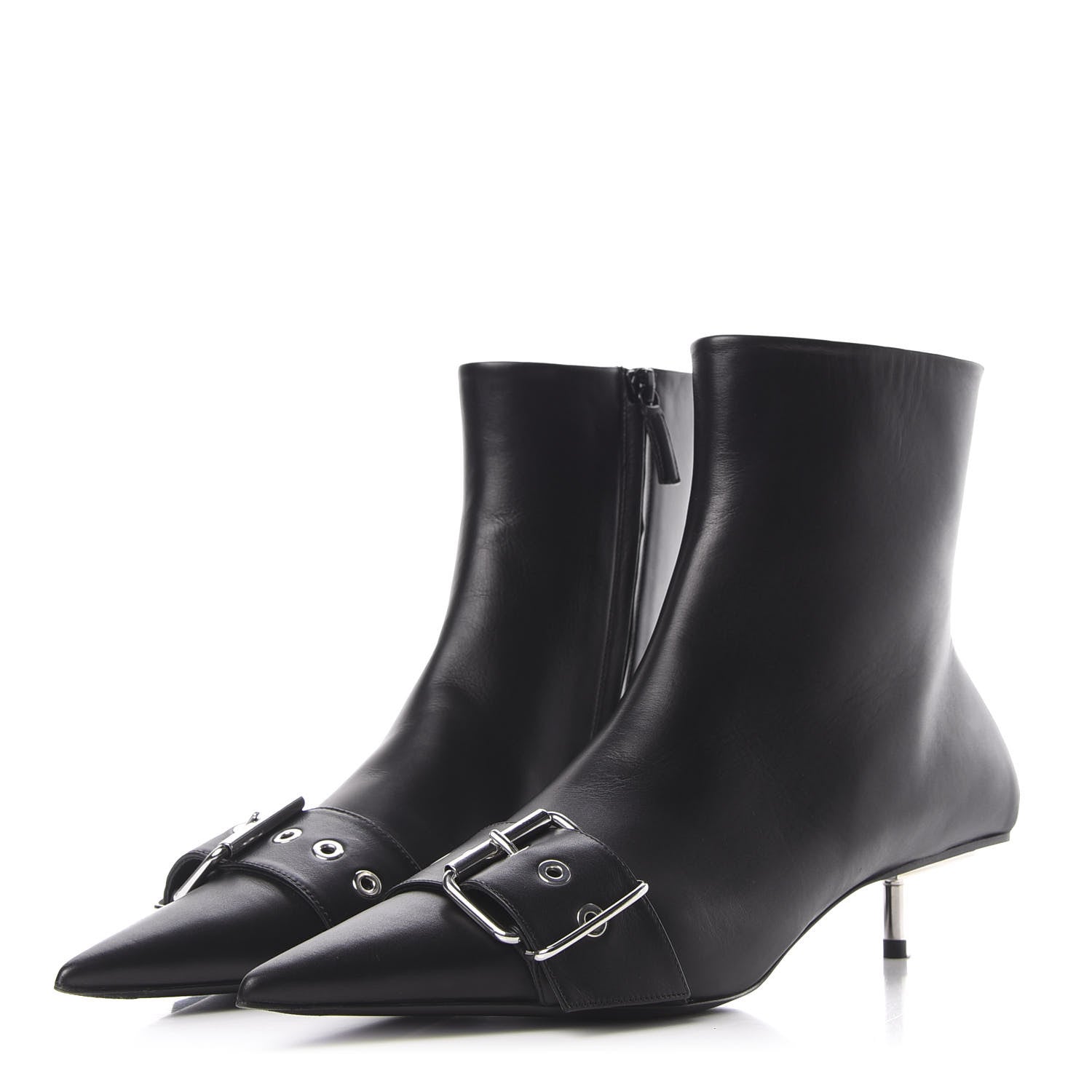 Balenciaga Shiny Calfskin 40mm Belt Booties 38.5 Black 3 of 11