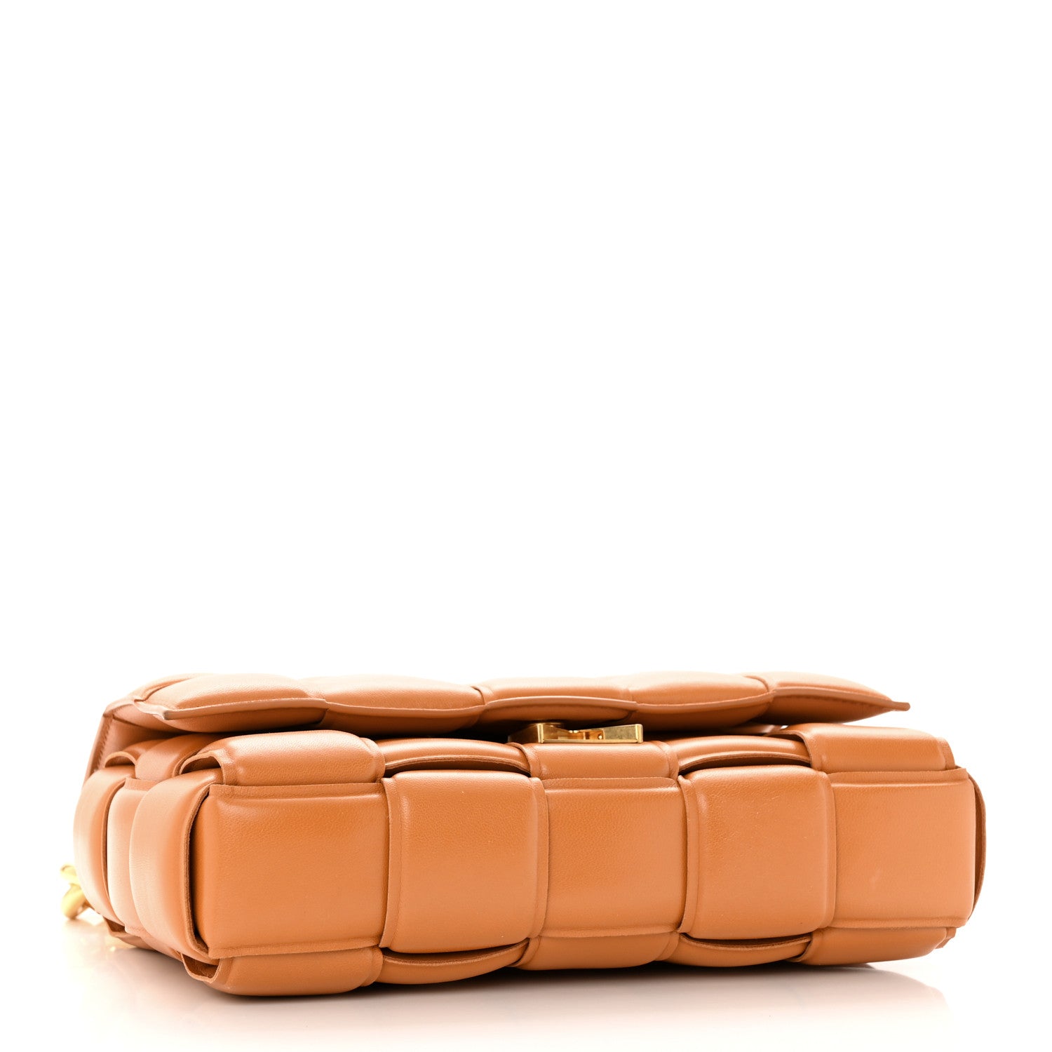 Bottega Veneta Lambskin Maxi Intreccio Padded Chain Cassette Crossbody Bag Caramel 4 of 12