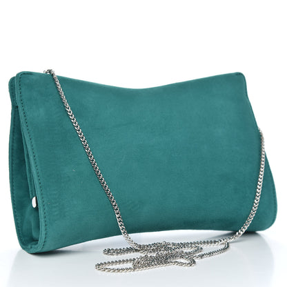Jimmy Choo Suede Crystal Embellished Venus Clutch Emerald 3 of 9
