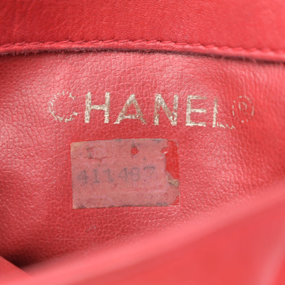 Chanel Lambskin Quilted Waist Chain Belt Flap Bag Red 6 of 14