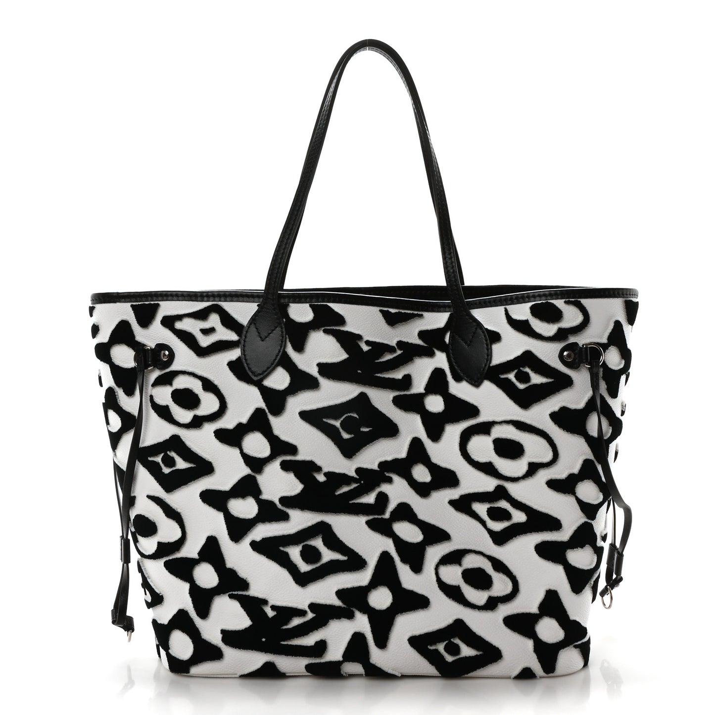 X UF Tufted Monogram Neverfull MM Black White