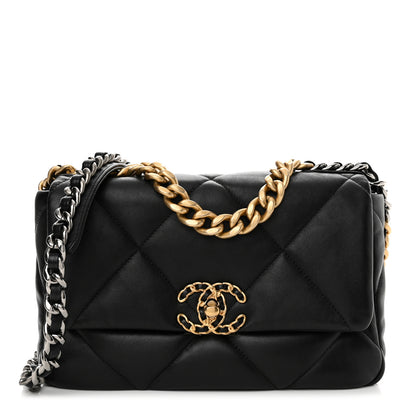 Chanel Lambskin Quilted Medium Chanel 19 Flap Black 1 of 11
