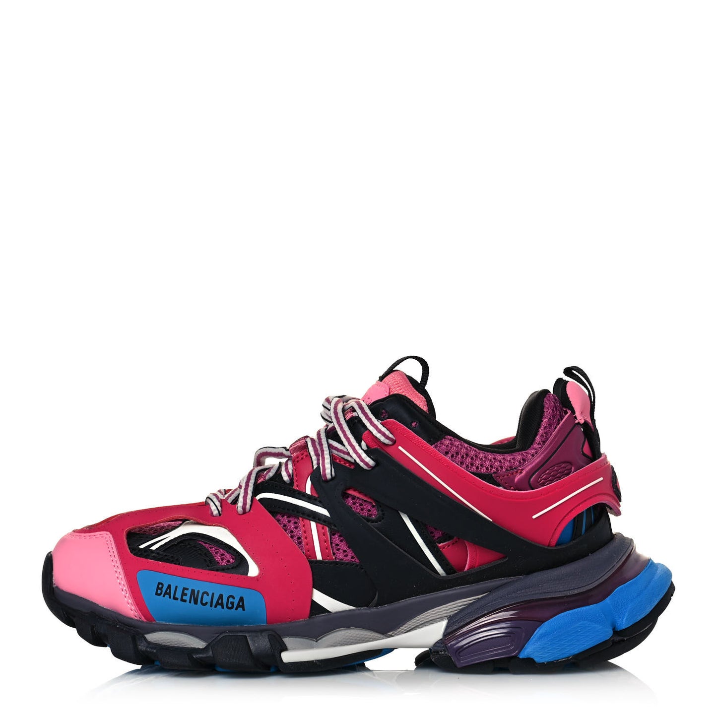 Mesh Nylon Metallic Fabric Womens Track Sneakers 39 Pink Blue