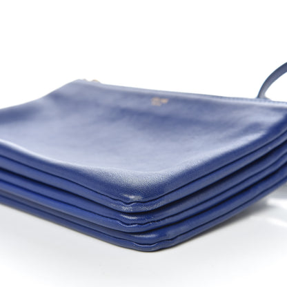 Celine Lambskin Small Trio Crossbody Bag Electric Blue 6 of 12