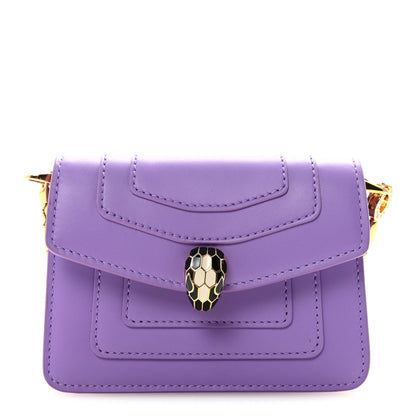 Bulgari Calfskin Serpenti Forever Miniature Bag Charm Purple 1 of 9