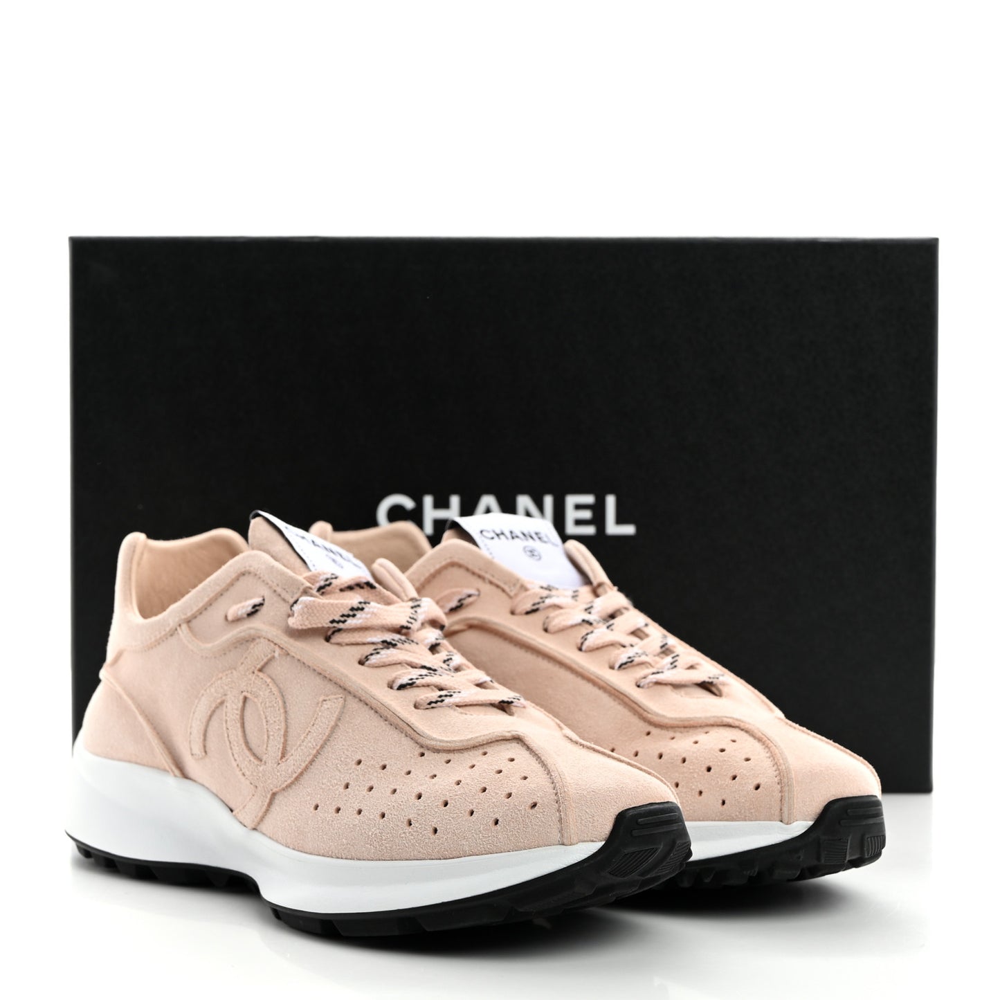 Suede Goatskin CC Sneakers 39.5 Light Pink