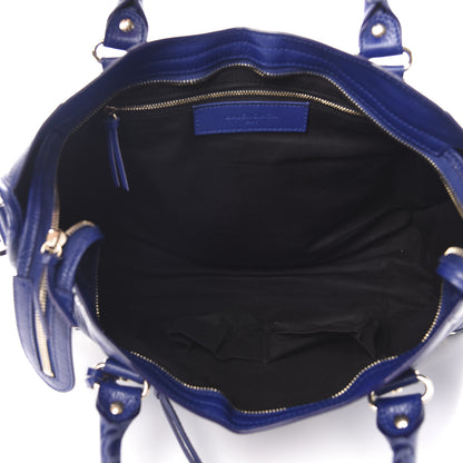Balenciaga Chevre Gold Metallic Edge Hardware City Bleu Roi 6 of 11