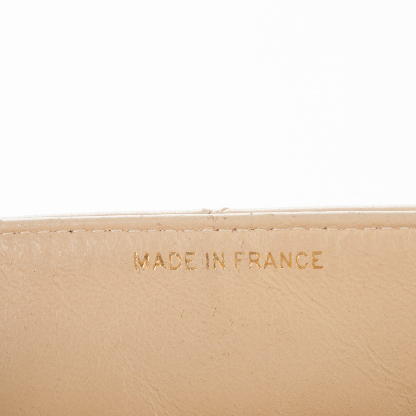 Lambskin Quilted Small Single Flap Beige