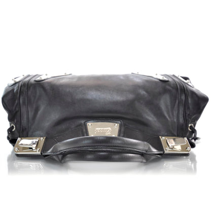 Gucci Leather Bamboo Tassel Race Tote Black 5 of 9