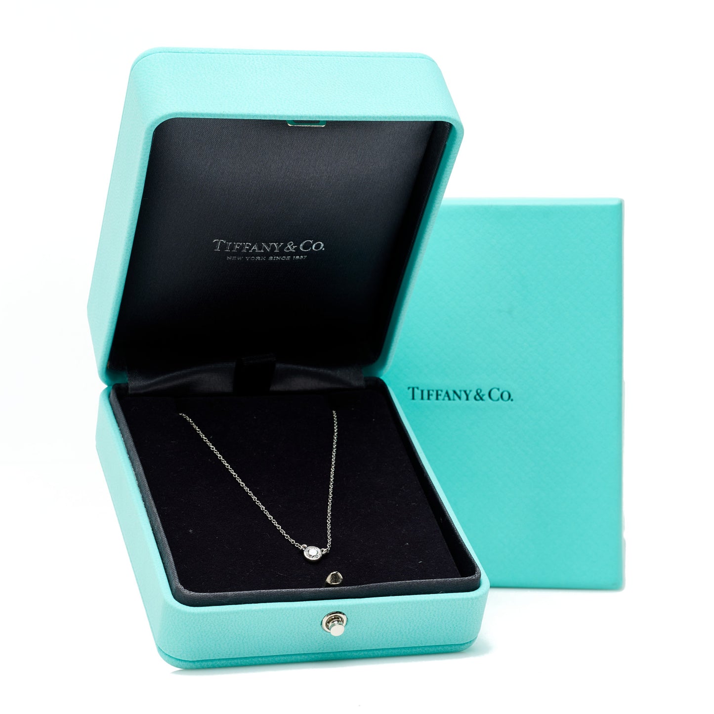 Platinum Diamond .17ct Elsa Peretti Diamonds By The Yard Pendant Necklace