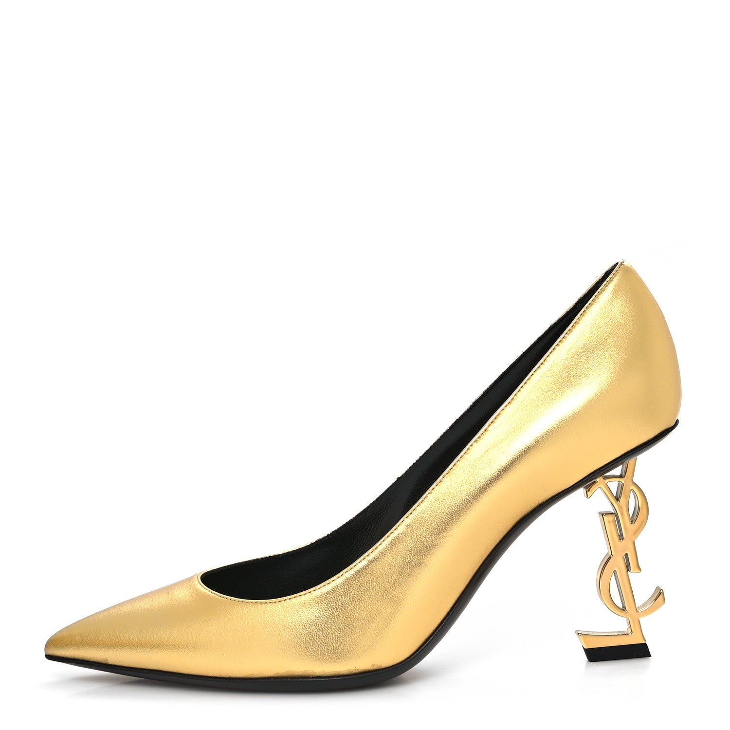 Saint Laurent Calfskin Opyum 85 Pumps 37 Gold 1 of 9