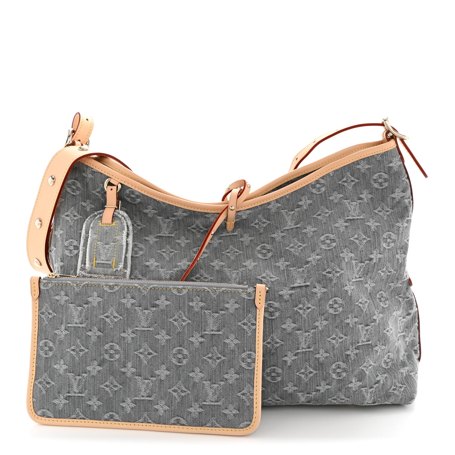 Louis Vuitton Monogram Denim CarryAll MM Washed Grey 3 of 12