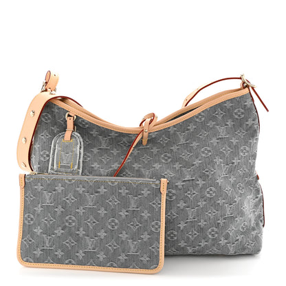 Louis Vuitton Monogram Denim CarryAll MM Washed Grey 3 of 12