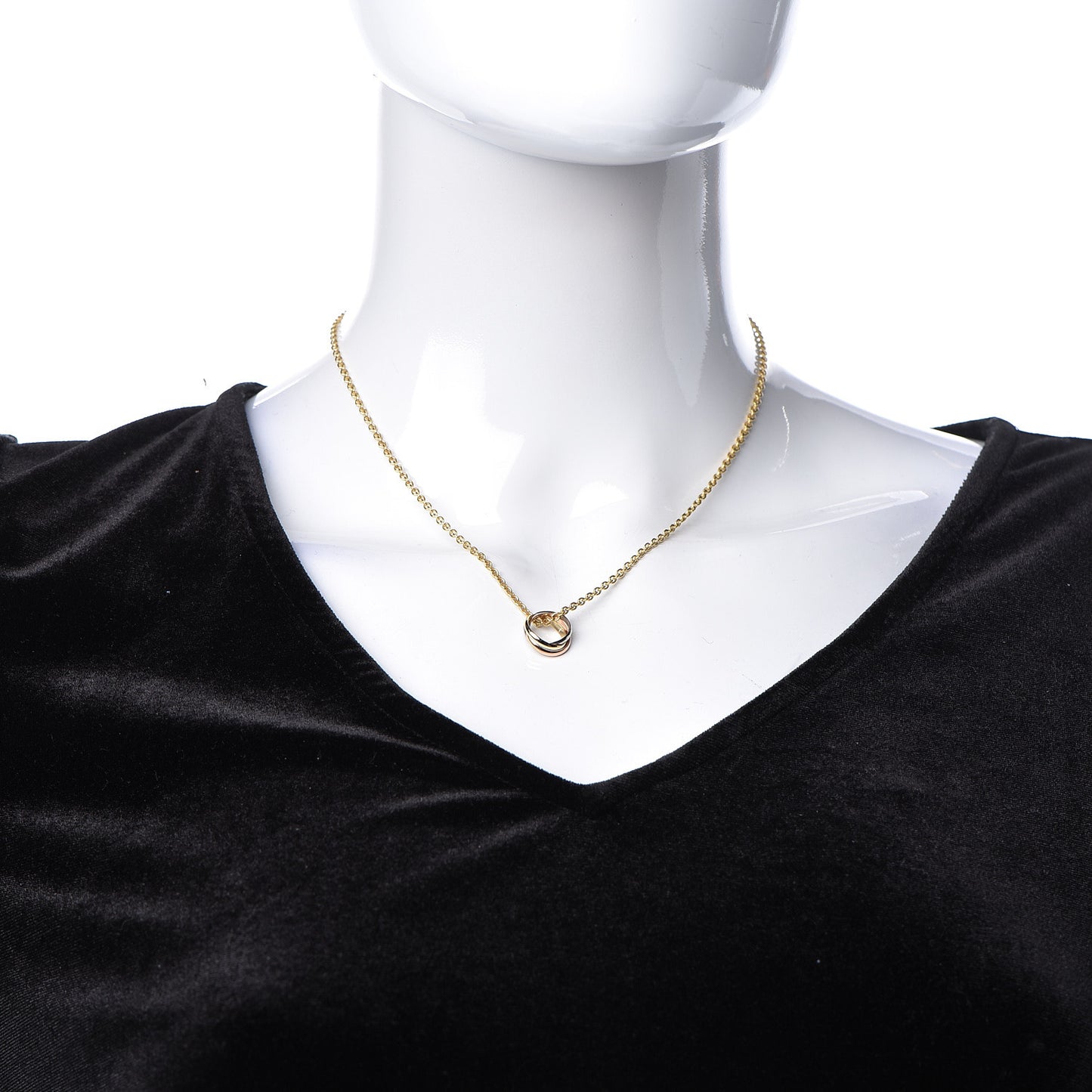 18K Pink Yellow White Gold Baby Trinity Pendant Necklace