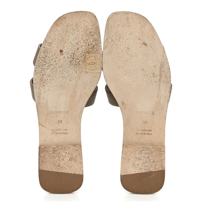 Hermes Epsom Oran Sandals 39 Etoupe 5 of 11