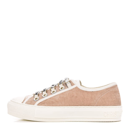 Christian Dior Velvet Walk'N'Dior Low Top Sneakers 38 Nude 1 of 8