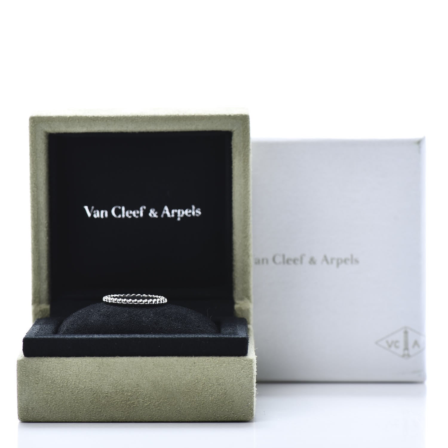 Van Cleef & Arpels 18K White Gold Small Perlee Ring 48 4.5 6 of 6