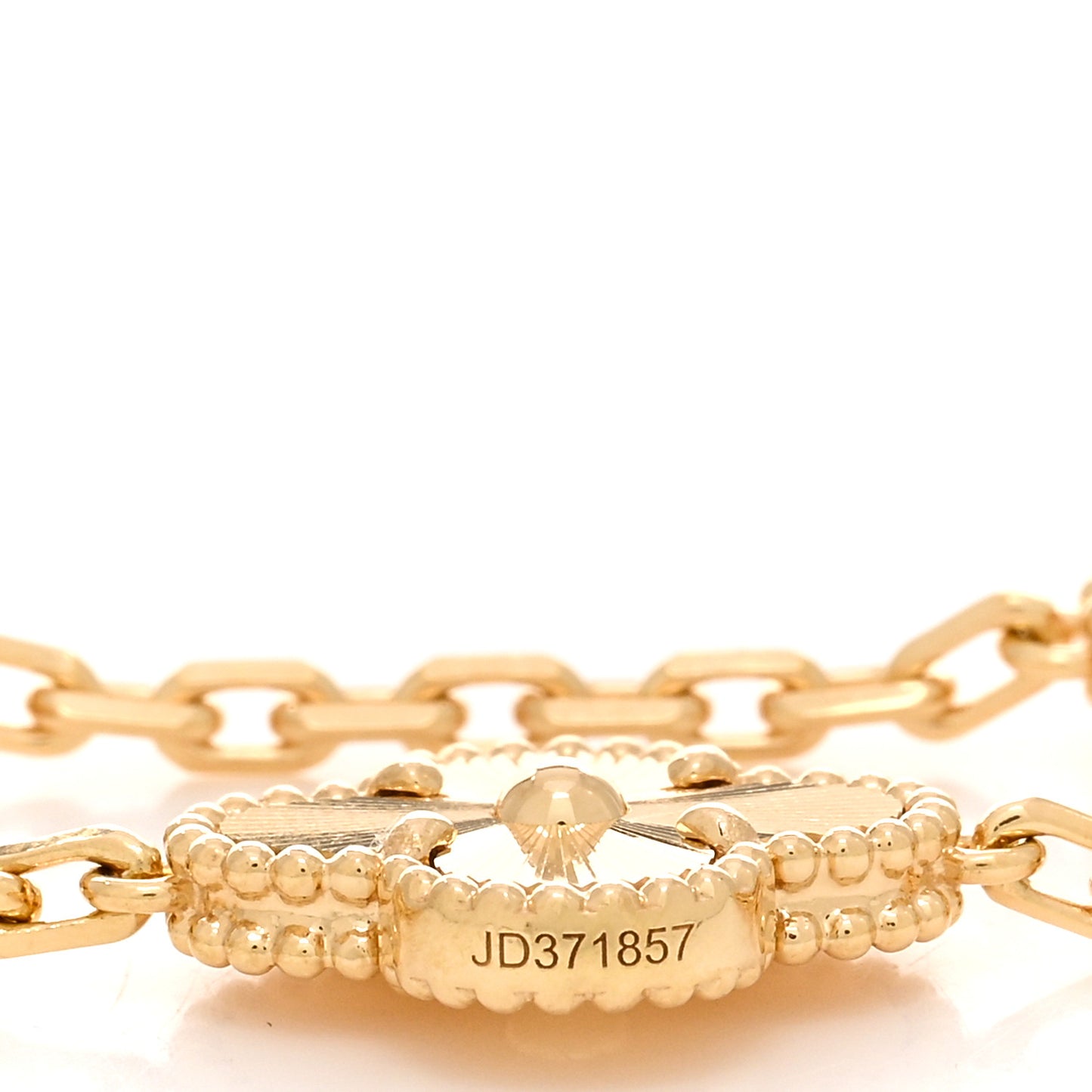 18K Yellow Gold 5 Motifs Guilloche Vintage Alhambra Bracelet