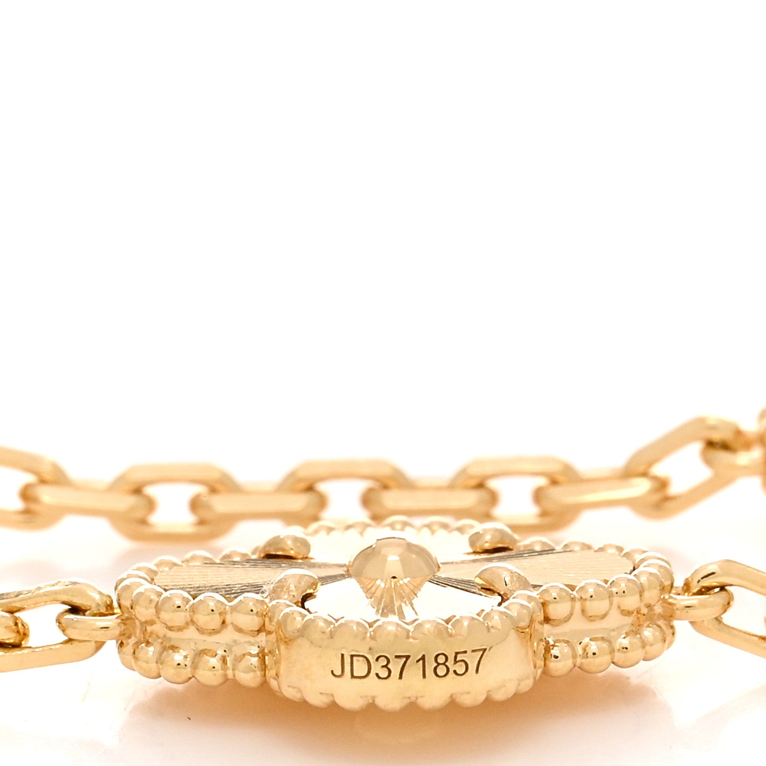 Van Cleef & Arpels 18K Yellow Gold 5 Motifs Guilloche Vintage Alhambra Bracelet 4 of 4