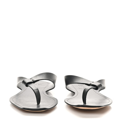Saint Laurent Calfskin Tower 05 Slide Sandals 37.5 Black 3 of 10