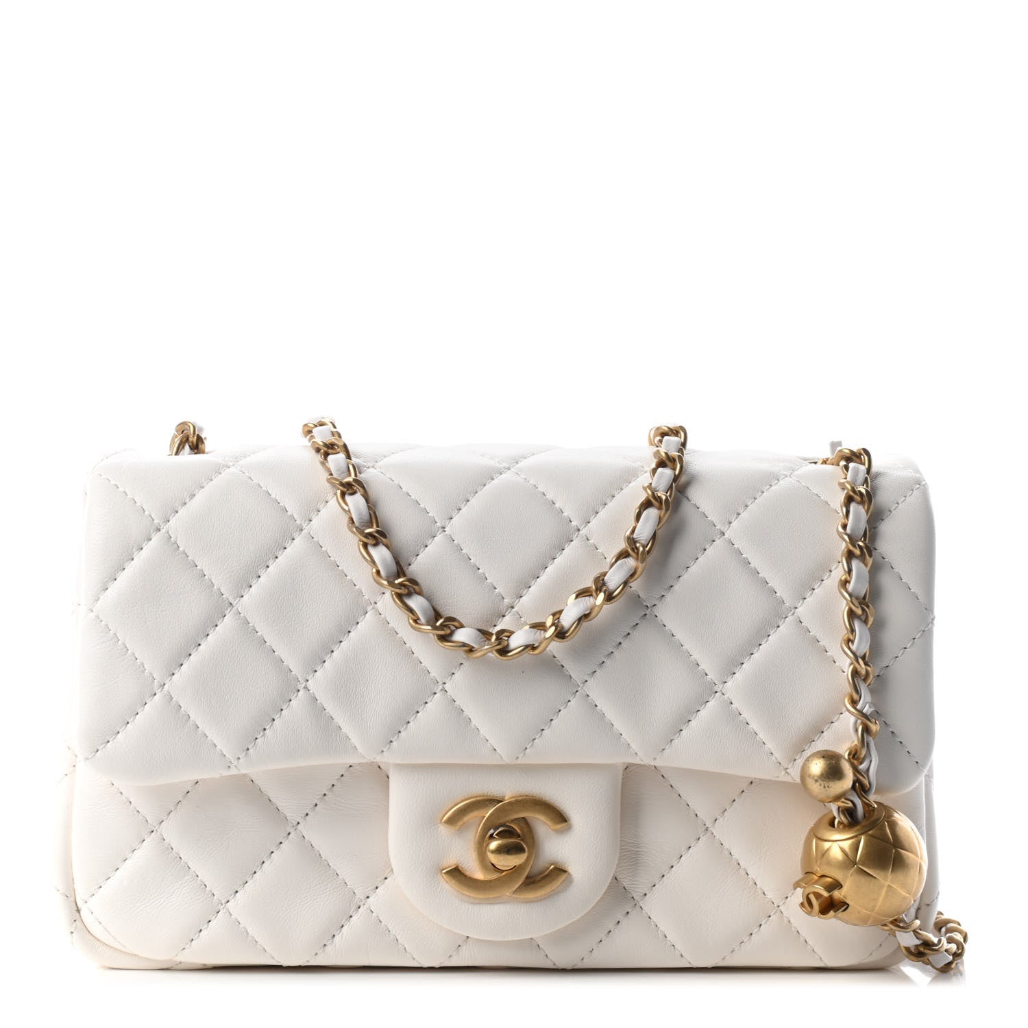 Chanel Lambskin Quilted Mini Rectangular Pearl Crush Flap White 1 of 9