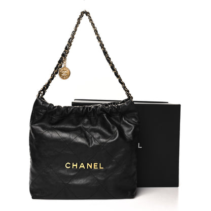 Chanel Shiny Calfskin Quilted Small Chanel 22 Black 11 of 11