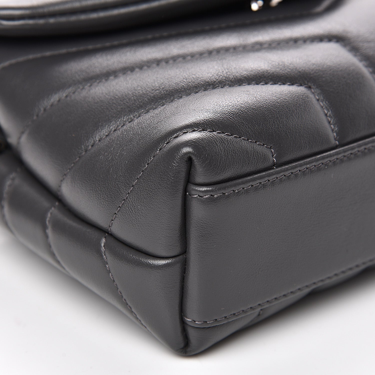 Saint Laurent Calfskin Y Quilted Monogram Toy Loulou Crossbody Bag Storm 7 of 9
