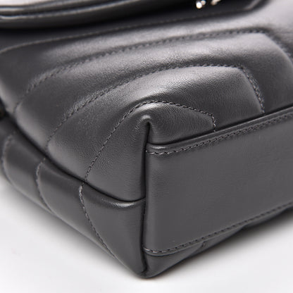 Saint Laurent Calfskin Y Quilted Monogram Toy Loulou Crossbody Bag Storm 7 of 9