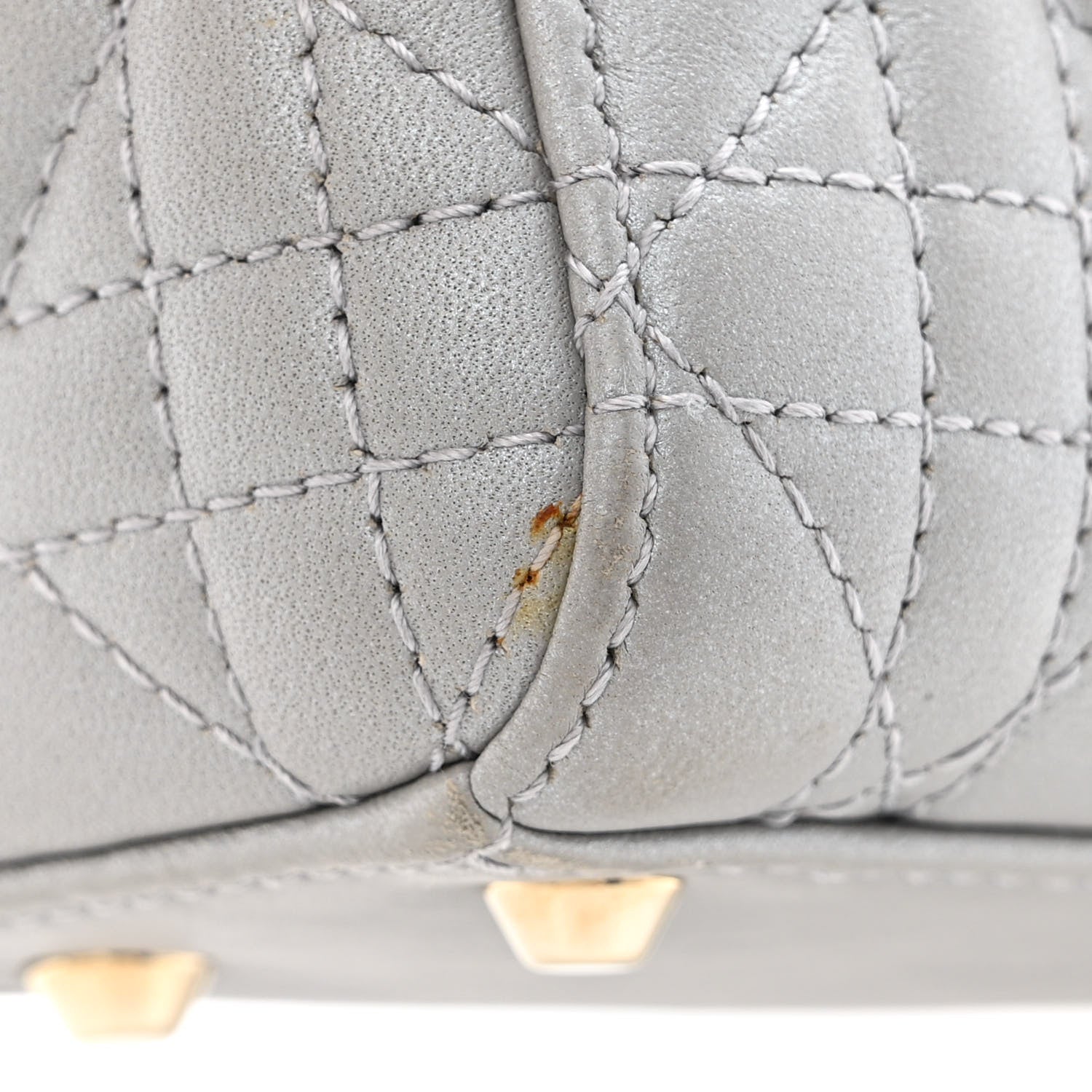 Christian Dior Lambskin Cannage Mini Lady Dior Grey 16 of 17