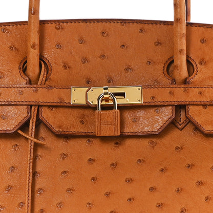 Hermes Ostrich Birkin 40 Gold 8 of 13