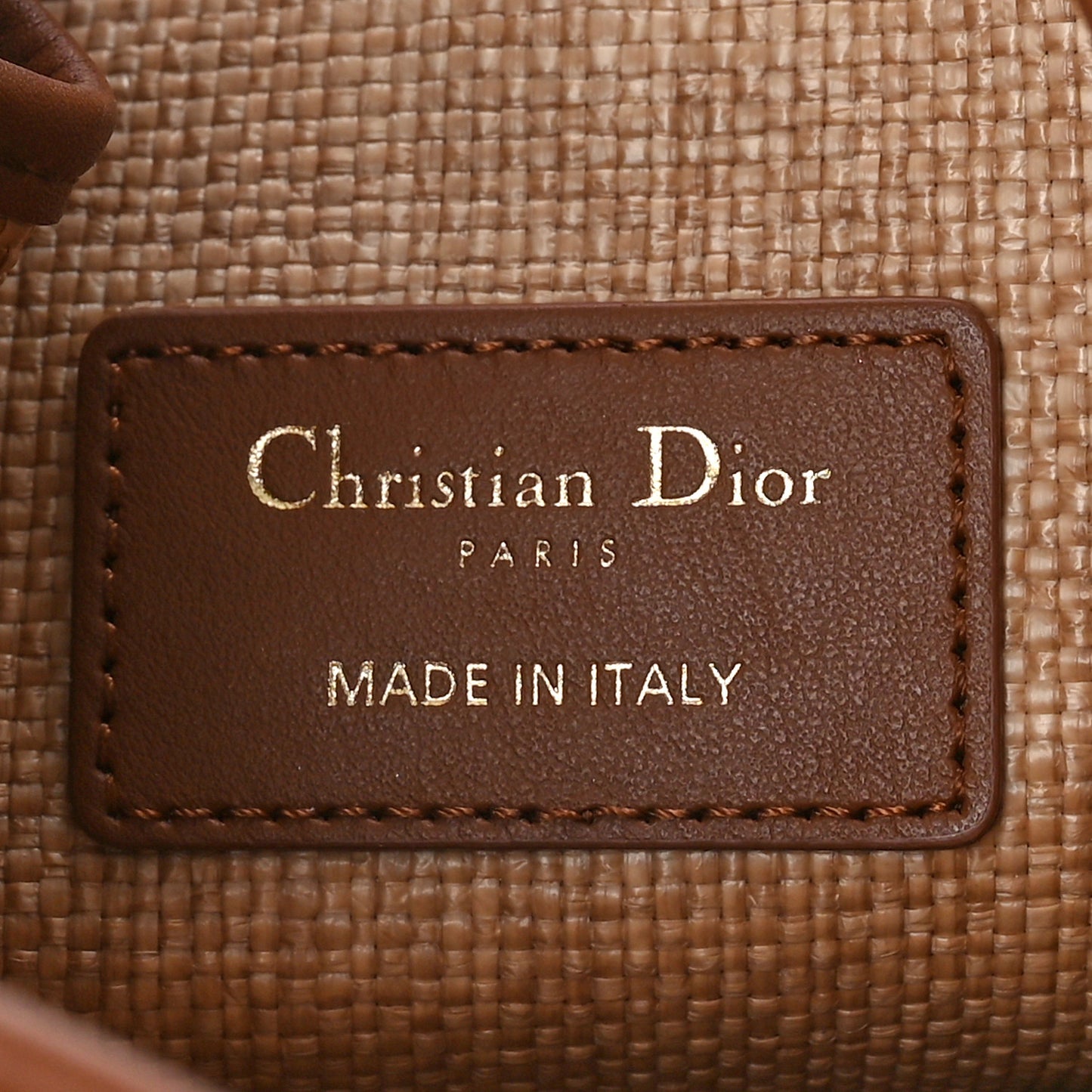 Raffia Calfskin Cannage C'est Dior Cannage Bucket Bag Natural