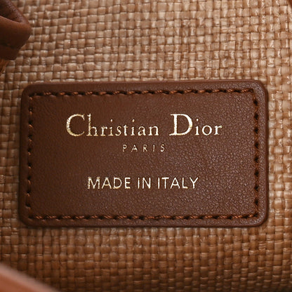 Christian Dior Raffia Calfskin Cannage C'est Dior Cannage Bucket Bag Natural 6 of 8