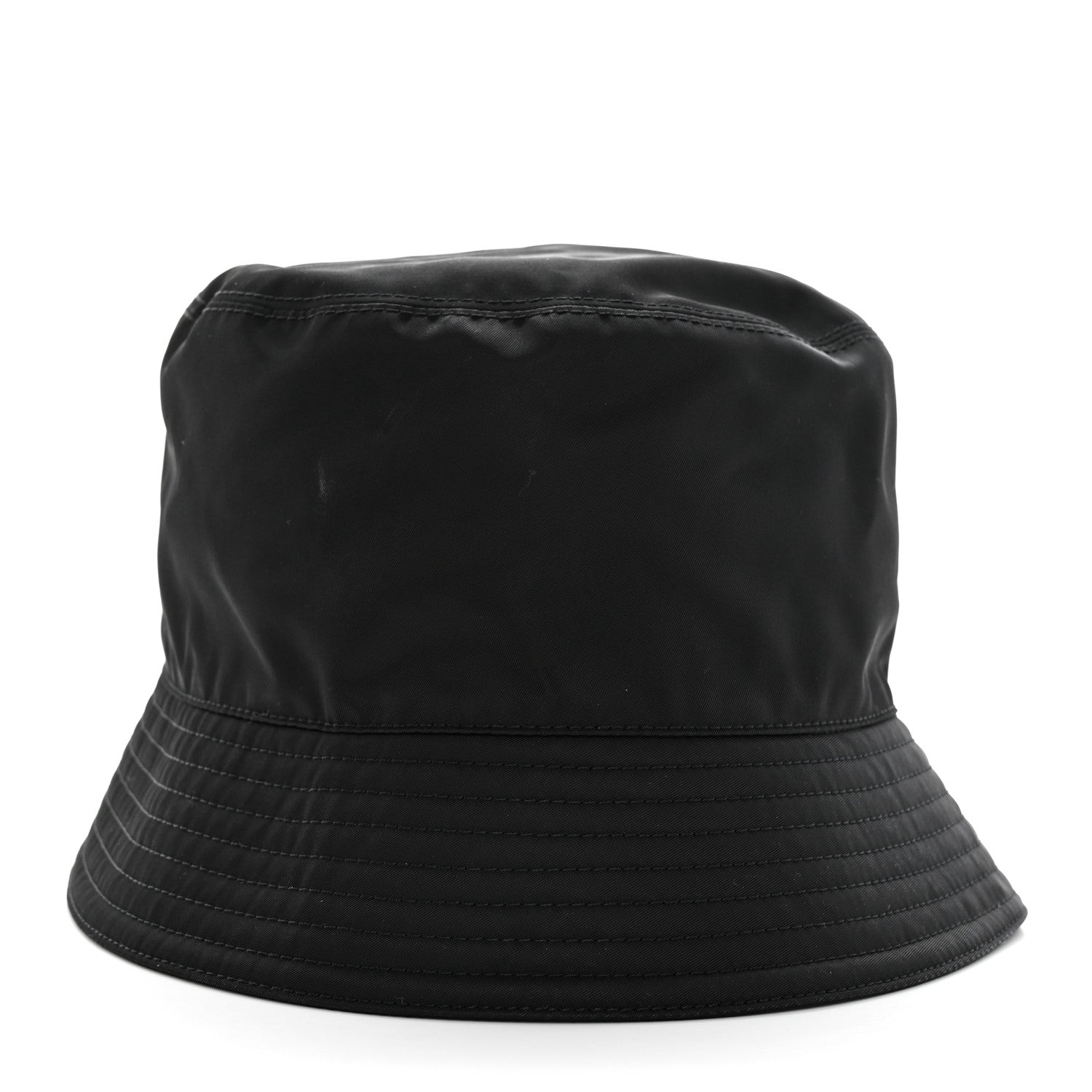 Prada Re-Nylon Metal Triangle Logo Womens Bucket Hat M Black 5 of 10