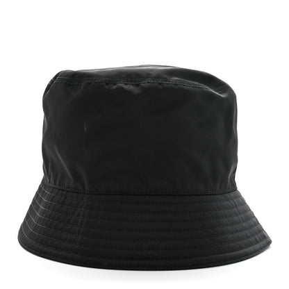 Prada Re-Nylon Metal Triangle Logo Womens Bucket Hat M Black 5 of 10